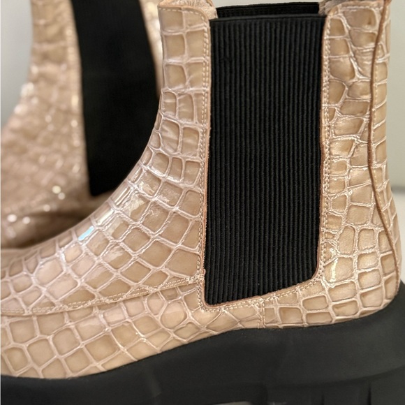 Topshop Alpha Patent Leather Croc Festival Chelsea Platform - Picture 4 of 6